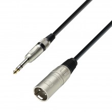 Adam Hall - K3BMV0100 - Microphone Cable XLR male to 6.3 mm Jack stereo - 1.00 m