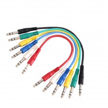 Adam Hall - K3BVV0030SET - Patch Cable Set 6.3 mm Jack stereo to 6.3 mm Jack stereo - 0.30 m